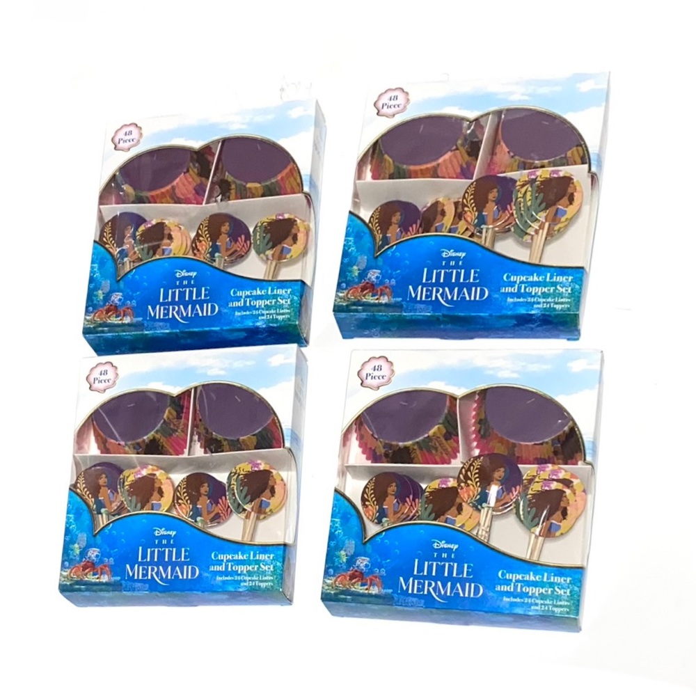 Disney The Little Mermaid Cupcake Liner and Topper Set - 4 Packs!!